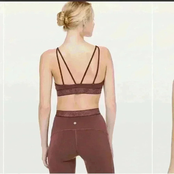 Lululemon Principal Dancer Golden Lining Bralette bra size 0 
Midnight Maroon - Picture 5 of 11